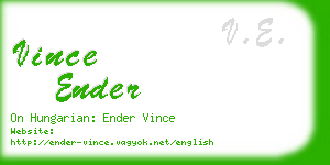 vince ender business card